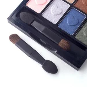 Pinduoduo Explosive Single Eye Shadow Double Head Horse Hair Sponge Makeup Brush with Plastic Handle Made in Dongguan