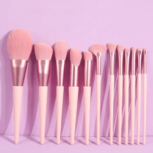 Pink Makeup Brush Set 11pcs Cosmetic Brush for Foundation Blush