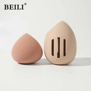 Pink Soft Non latex Makeup Sponge Blender Foundation Powder Blush Cosmetic Sponge with Silicone Wash Bucket Custom