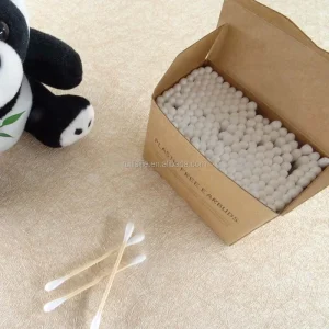 Plastic Free Earbuds Bamboo Cotton Bud Swab in Kraft Box