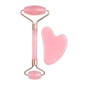 Popular Face Roller Skin Care Tool High Quality Pure Natural Rose Quartz Jade Roller for Face Gua Sha Stone Massager