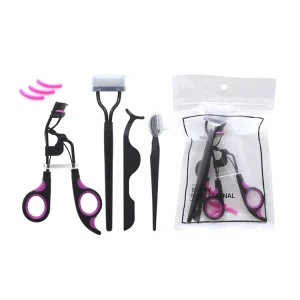 Popular Selling 4PCS Eyelash Curler Set Black Custom Personal Makeup Eyelash Tool Set