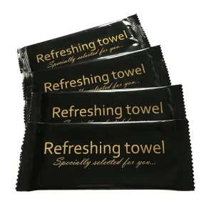 Popular Spunlace Non Woven Single Packed Refreshing Disposable Airline Disposable Restaurant Wet Wipes Wet Face Towel