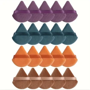 Popular Style Makeup Sponge 20pcs Triangle Velvet Powder Puff Colourful Makeup Puff Cosmetic Tool