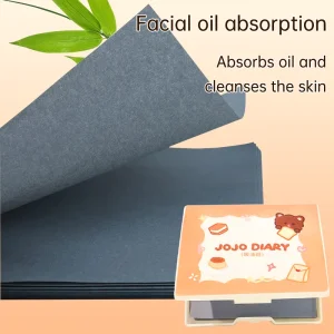 Portable 100 Pcs Oil Blotting Paper With Mirror and Powder Puff for Face Oil Control
