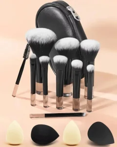 Portable 10pcs Crystal Handle Synthetic Hair Custom Logo Small Mini Travel Makeup Brush Set Kit for Travel Cosmetic Tool