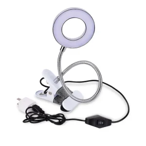 Portable Clip Table Lamp USB Rechargeable Dimming Desk Light Perfect for Night Reading Eyebrow Tattoo Nail Art Beauty Makeup
