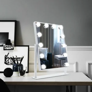 Portable Desktop Ladies Make up Cosmetic Rectangle Table Makeup Mirror Vanity Mirror with Light Led Makeup Mirror
