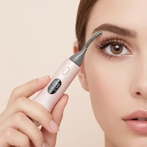 Portable Electric Mini Eyelash Curler Double Heated with 5 Level Temperature Short Silicon Plastic Head Beauty Product