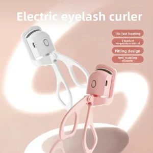 Portable Heated Eyelash Curler 15S Rapid Heat Anti scald Silicone Electric Eyelash Curler Natural Curl Daily Use for Girls