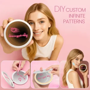 Portable High End Makeup Mirror Infinite Abyss LDD Folding Design Creative Gift for Students China Factory
