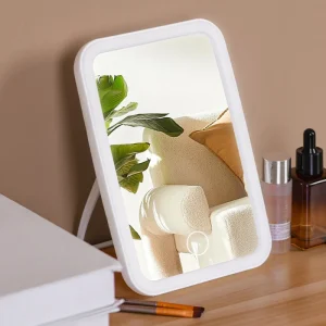 Portable LED Makeup Mirror with Touch Control Adjustable Brightness Desktop Vanity Mirror
