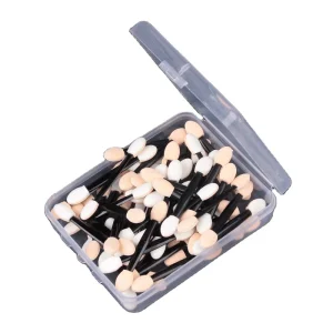 Portable Mini 50pcs box Eyeshadow Stick Brush Set Double Headed Sponge Concealer Tool for Face Makeup Beauty Tool