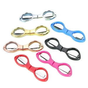 Portable Mini Folding Scissors Safe Travel Scissors with Stainless Steel Blade Foldable Beauty Makeup Tool