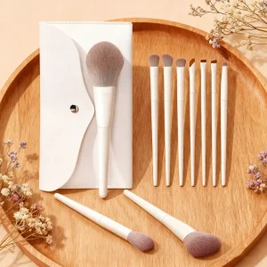 Portable OEM 10 Pieces Plastic Handle Top Quality Makeup Brushes Set Makeup Tools for Gifts