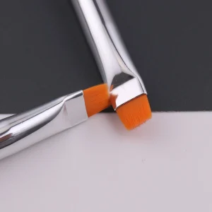 Portable Single Flat Angled Brow Makeup Brush for Eyeliner Eyebrows Concealer & Eye Use Wood Handle Synthetic Hair