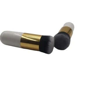 Portable Single Round Kabuki Makeup Brush for Foundation Powder Concealer and Shaving Brush Use Artificial Fiber