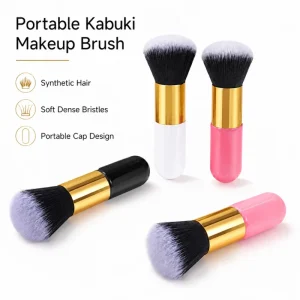 Portable Soft Synthetic Hair Kabuki Foundation Blending Smooth Handle Multiple Colors Cosmetic Makeup Brush