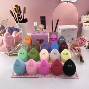 Portable Travel Size 40x60mm Black Beauty Egg Puff Latex Free Washable Custom Logo Single Color Makeup Sponge