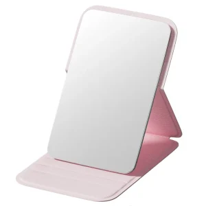 Portable Ultra light Makeup Mirror with Cover Foldable Design Mini Desktop Mirror with Adjustable Angle for Perconal Care