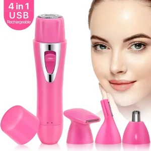 Portable Waterproof Wireless Rechargeable Plastic Face Hair Razor Painless Electric Ear Nose Eyebrow Hair Removal Trimmer