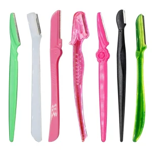 Precision Eye Brow Hair Remover Tool Kit Pink Mini Foldable Women Razor Shaper Set Eyebrow Trimmer Knife