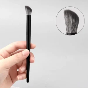 Precision Eye Concealer Makeup Brush Synthetic Hair Plastic Handle Small Tapered Crease Detail Work OEM ODM Custom Black Low MOQ
