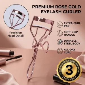 Premium Rose Gold Eyelash Curler New Arrivals Professional Makeup Beauty Tools 3 Units Custom Logo Lash Lift Kit