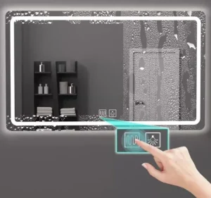 Premium Smart LED Anti Fog Mirror for Bathroom Wall Mounted Glass Toilet Mirror with Light Up Cloud Shaped for Makeup