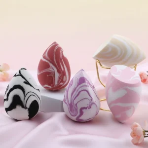 Premium Soft Back and White Marble Color Makeup Sponges Beauty Sponge Custom Marbled