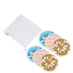 Printed Waterproof Washable Mom Breathable Breast Pads Reusable Bamboo Nursing Pads With Laundry Bag