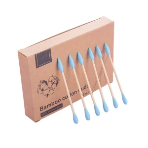 Private Label 100pcs Per Pack 1.7cm Box Thickness Biodegradable Cotton Buds Eco Friendly Colorful Makeup Bamboo Ear Cotton Swabs