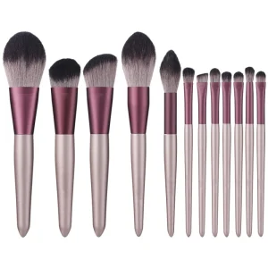 Private Label 12pcs Pink High Quality Plastic Makeup Brush Beauty Tools Professional Makeup Brush Set
