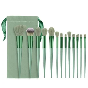 Private Label 6 Colors Professional Face Cosmetic Kit Tool Synthetic Fiber Super Soft Brush 13pcs in 1 Makeup Brush Set With Bag