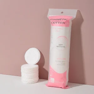 Private Label 80PCS Organic Round Cotton Pads Cosmetic Tool Skin Care Soft Facial Makeup Remover Cleansing Pad SY443