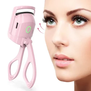 Private Label Custom Logo Natural Long Lasting Electric USB Rechargeable Plastic Heated Eyelash Curler 2 Temperature