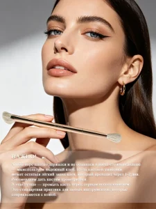 Private Label Customized Premium Gold Aluminum Handle 2 in 1 Dual End Makeup Brush Set Fan Shape Kabuki Foundation Brushes