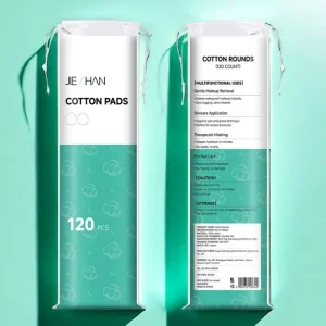 Private Label Disposable 3 Layer Breathable Cotton Pads 120pcs Bag Double Sided for Makeup Removal and Facial Cleansing