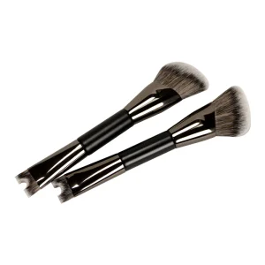 Private Label Dual Ended Foundation Makeup Brush U Shape Nose Shadow Contour Synthetic Hair High density No Shedding for Gift