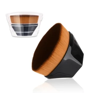 Private Label Flat Top Kabuki Makeup Brush Single Foundation Brush for Blending Liquid Powder and Liquid Blush