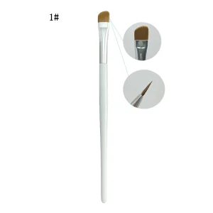 Private Label Logo Fine Flat Angled Eyebrow Shaping Brush White Single Makeup Brushes for Eyeliner Eyebrow Concealer Lip Balm