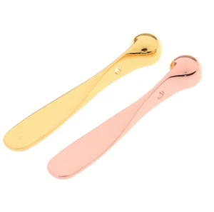 Private Label New Design Makeup Spoon Gold Metal Cosmetic Scoop Skin Care Facial Cream Spoon