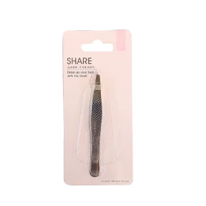 Private Label Professional Stainless Steel Eyebrow Tweezers Black Slanted Eyelash Applicators Pointed Scissors Customizable