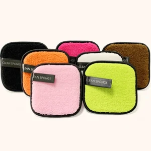 Private Label Round Microfiber 3 Layer 10cm Makeup Remover Pads Reusable Eco Friendly Facial Powder Puff Sponge