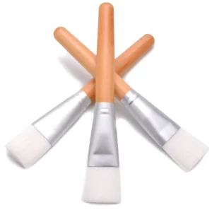 Private Label Single Vegan Wood Makeup Brush DIY Spa Mud Clay Mask Applicator Facial Face Mask Brush