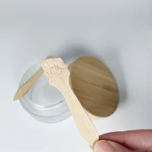 Private Label Small Eco Friendly Wooden Bamboo Mini Facial Cream Spatula Scoop Spoon Makeup Tool