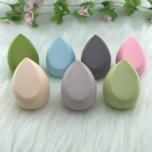Private Label Teardrop Makeup Sponge Puff Washable Latex Free 40x60mm Single Color Series