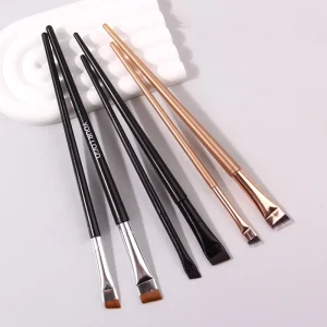 Private Label Vegan Angled Professional Synthetic Eyeliner Brush Custom Single Eyebrow Tinting Brush