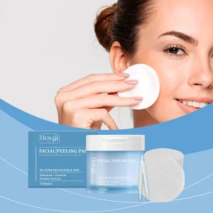 Private Labeling 70 Pads Glycolic Acid Exfoliating Cotton Pad Cleansing Facial Peeling Mask Korean Toner Pads