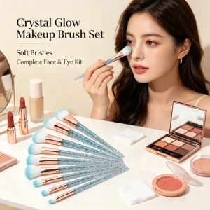 Professional 10 Pieces Makeup Brush Set Foundation Eyeshadow Cosmetic Face Eye Makeup Brush Kit for Women